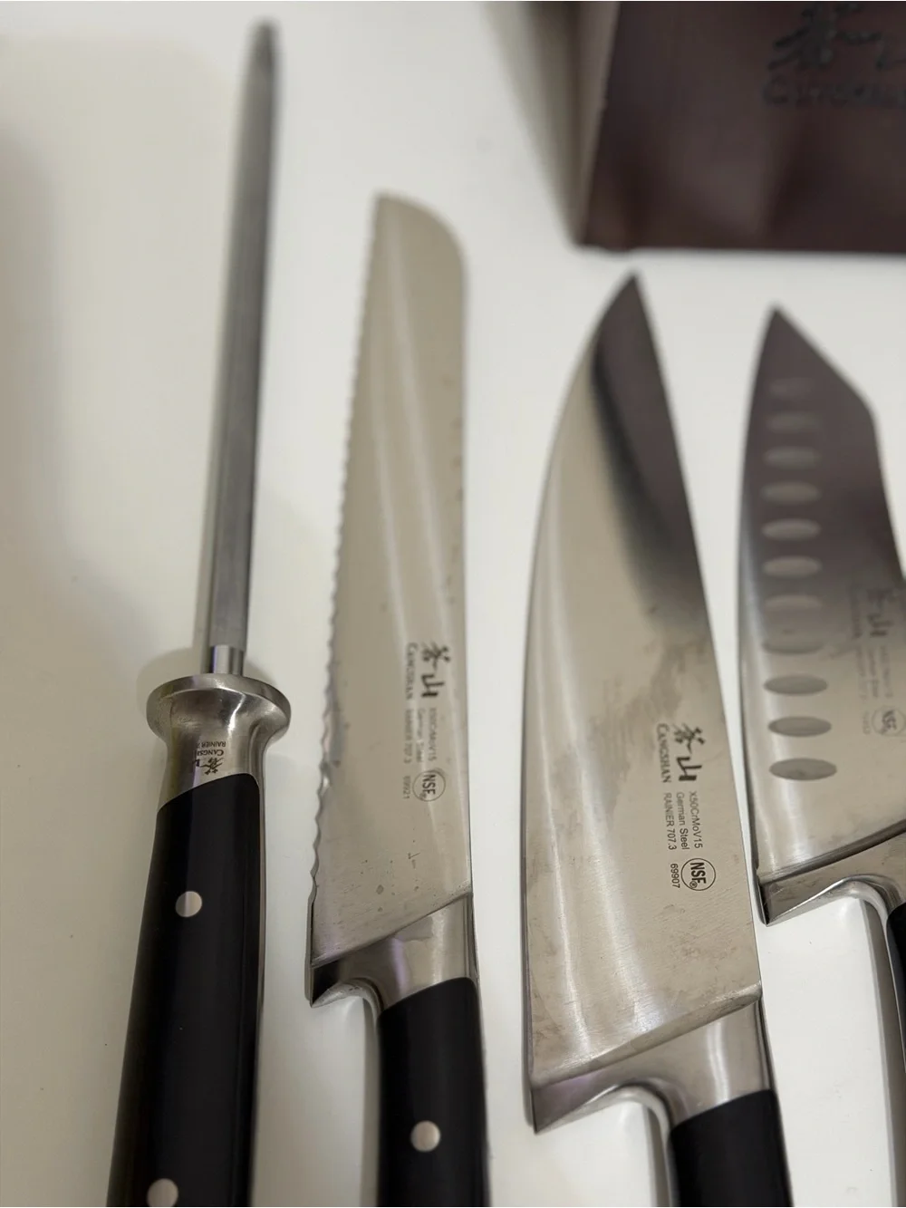 Cangshan Rainier Series 7 Pc Kitchen knives Block Set X50CrMoV15 German Steel